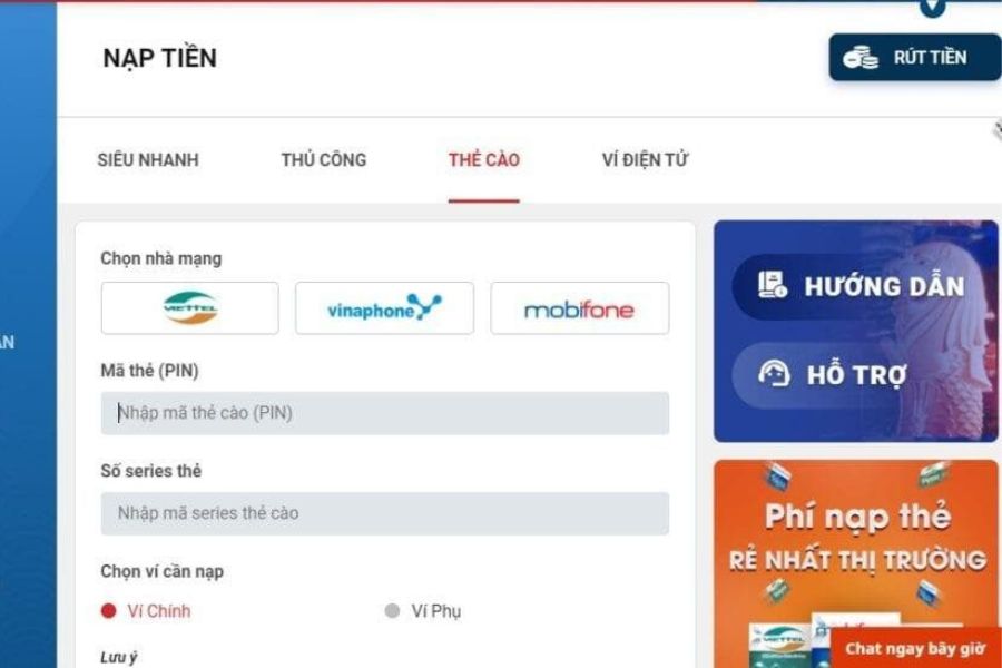 Hướng Dẫn Đăng Ký Sin88 5 4 cách nạp tiền tại Sin88