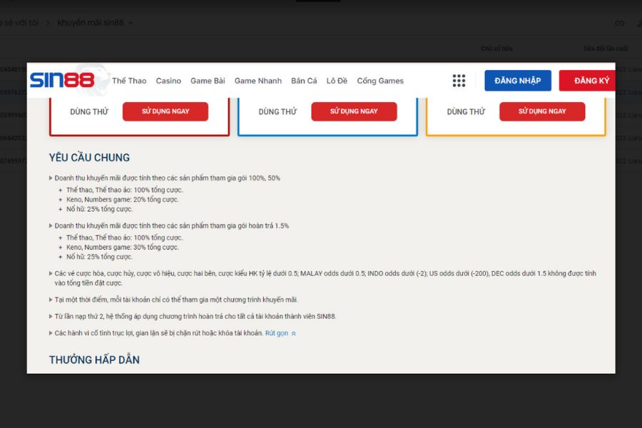 Khuyến Mãi Sin88 4 Những điều kiện cần đáp ứng khi tham gia